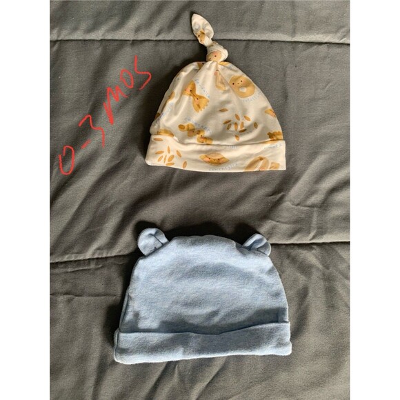 Baby Beanie Hats Boy Girl 0-3 Mos 3 Mos 0-6 Mos Assorted Lot of 9 - Picture 2 of 8